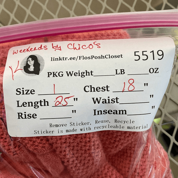 Weekends By Chico's Women's Orange Cotton Knit 3/4 Sleeve Zip-Up Cardigan Size 1 - Picture 11 of 11